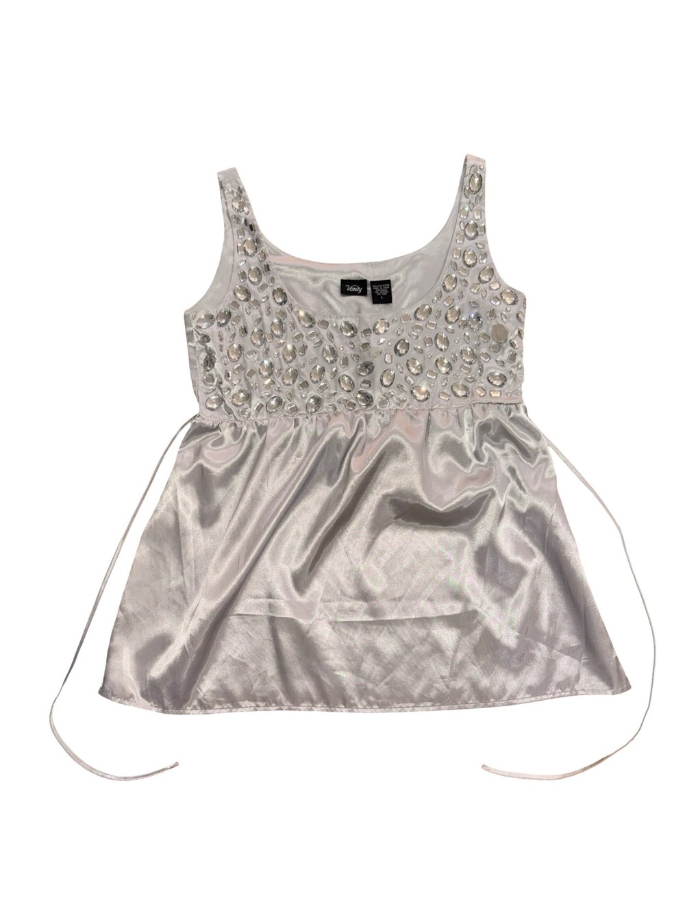 Vintage 2006 Vanity Babydoll Top size L Y2K Festival Embellished